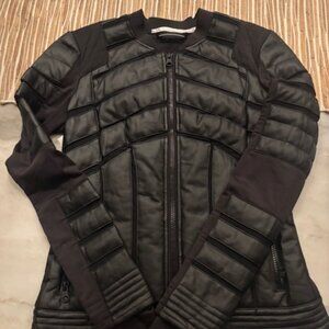 Women's black Jacket Blanc Noir black mesh new faux leather - XS